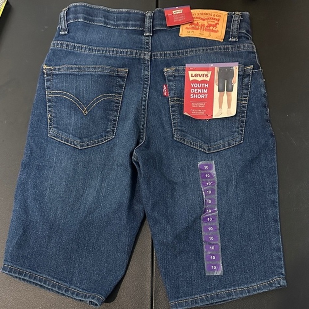 NWT. Levi's Kids Denim Shorts - Blue - Picture 1 of 6